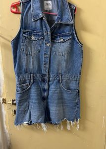 Zara Denim Romper
