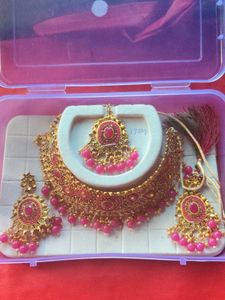 Elegant Pink & Gold Jewelry Set