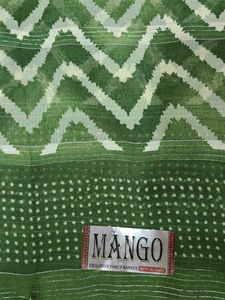 Mango Green Chevron Saree