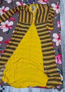Yellow Anarkali Kurti
