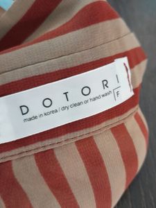 Korean Rust Striped Shirt (Women&#39;s)