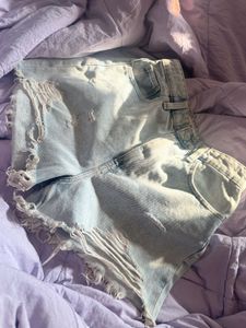 Distressed Denim Shorts