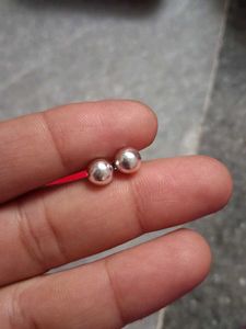 Silver Ball Stud Earrings