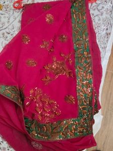 Elegant maroon Embellished Saree