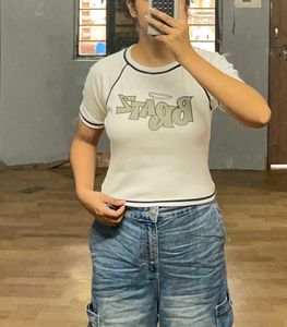 White Crop Top Women.