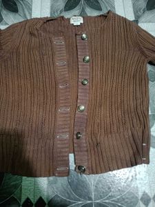 Brown Knit Cardigan