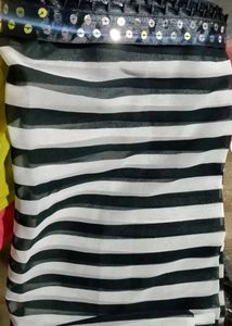 Black&amp;White Stripped Saree