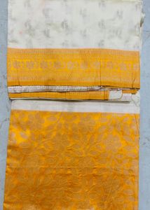 Unused Offwhite Art Silk Saree