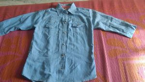 Denim Look Button-Down Shirt