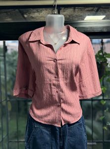 Pink Cropped Shirt