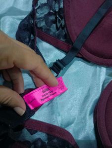 Imported Lasenza Burgundy Plaid Bra