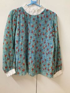 Floral Pleated Blouse