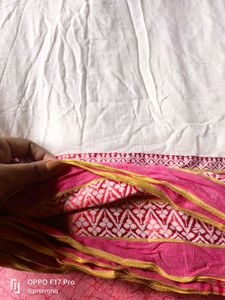 Red Border White Saree