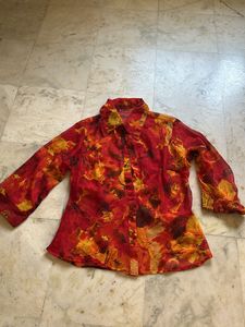 Girl’s Vibrant  Red Stylish Chiffon Top
