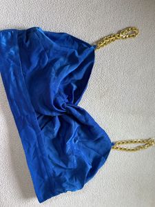 Zara Blue Chain Strap Top