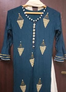 Elegant Teal Embroidered Kurta Set