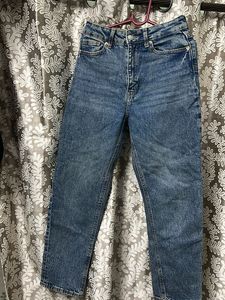 Blue Denim high waist Ankle Length Jeans