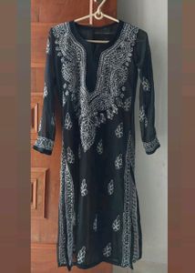 Chikankari Black Kurti