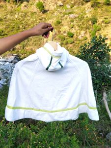 Kids White Cape With Hoodies