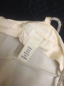 Hnm Beige Rhinestones Strap Cami Top