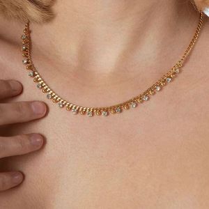 Multi-stone Necklace Anti-tarnish 18k Gold Plated