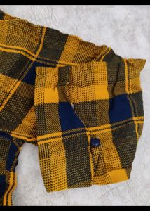 Mustard Check Shirt Top