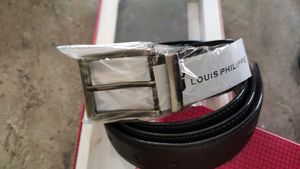 Louis Philippe Men's Wallet + Belt Combo