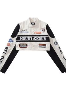 Women Typography Crop Open Front Jacket