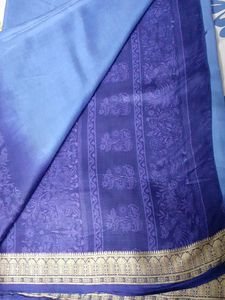 Elegant Blue silk Saree with blouse