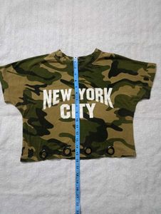 Army Print Crop Top