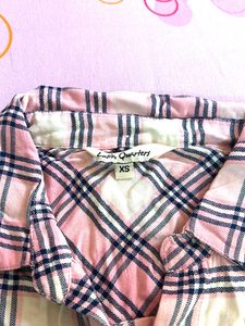 Pink Plaid Button-Up