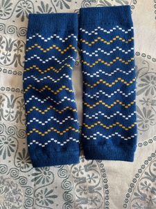 Kids Patterned Navy Leg Warmers