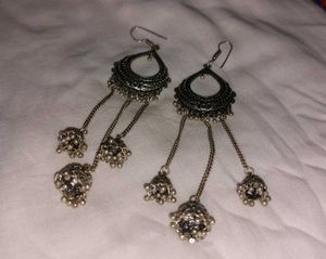 Silver Jhumka Earrings