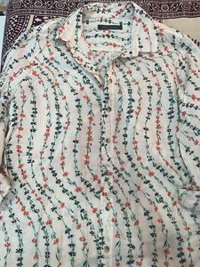 Mark And Spencer White Floral Shirt