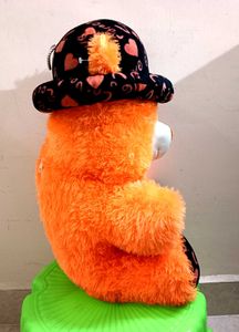 Adorable Orange Teddy Bear with Hat
