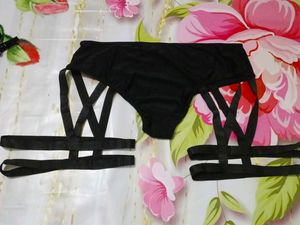 (1078)Black Harness Lingerie Set