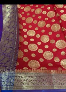 Brand new bright red banarasi dupatta