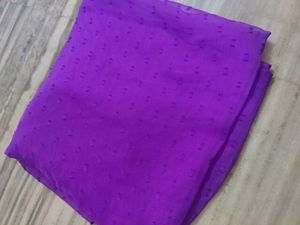 Plain full  Violet Colour Saree