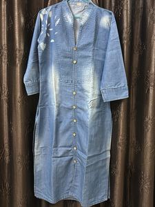 Denim Button-Down Kurti