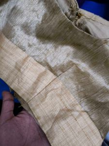 Jute Silk Beige Front Open Blouse