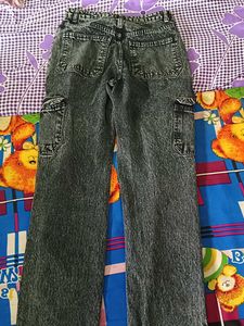 Acid Wash Cargo Jeans