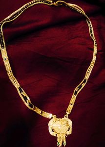 1 Gram Golden Mangalsutra Necklace With Earrings