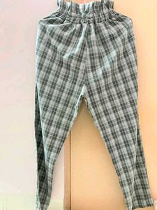 Plaid Paperbag Waist Pants