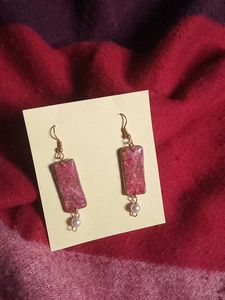 Pink Pearl Drop Earrings
