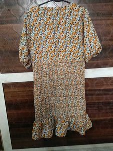 Floral Print Smocked Mini Dress