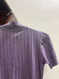 Purple Ribbed Top