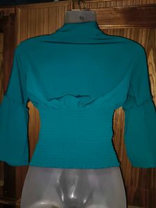 Teal Button Down Blouse