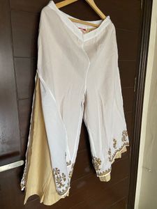 BIBA Beige &amp; White Layered Palazzo (xl)