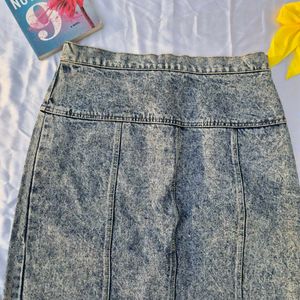 Mid Length Denim Skirt /Vintage /Korean