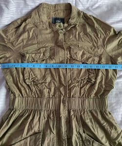 Khaki Canvas Cargo Dress